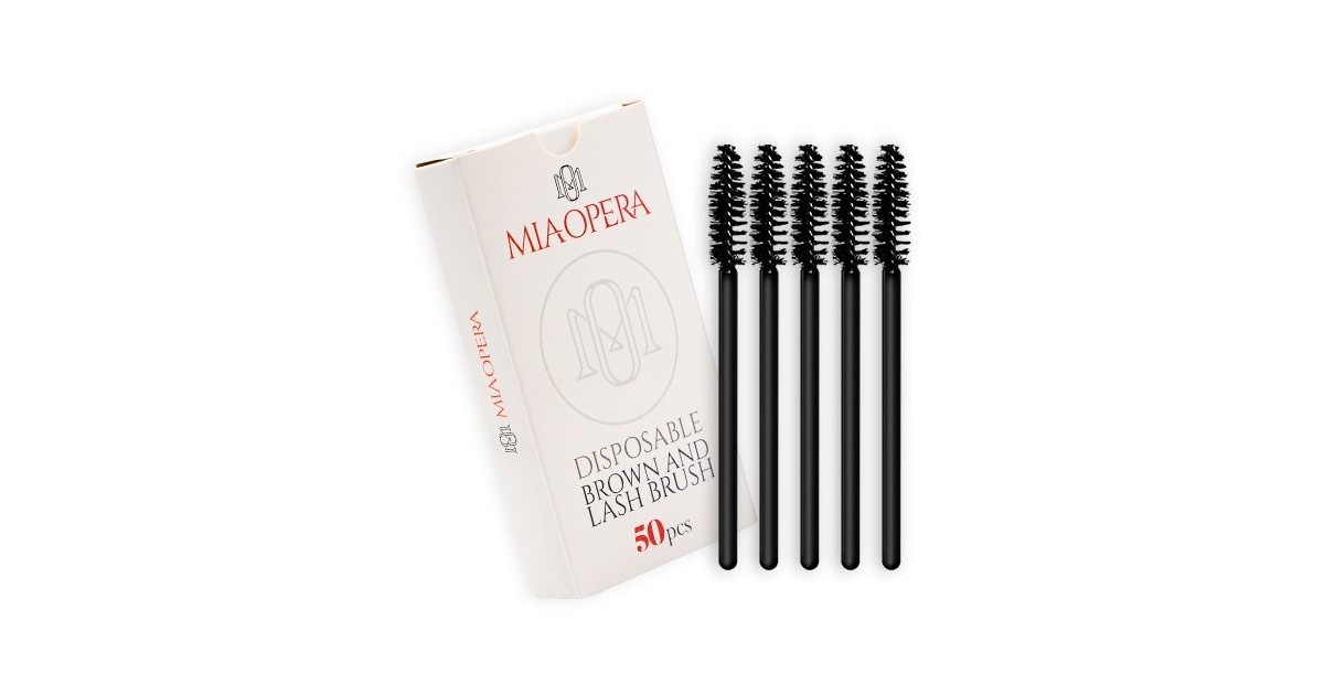 Miaopera Black Brow And Lash Brush 50pcs