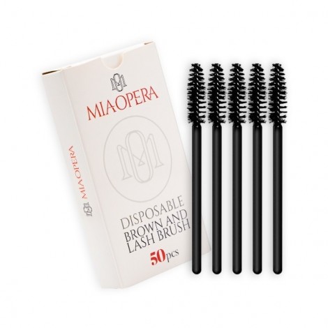 Miaopera Black Brow And Lash Brush 50pcs