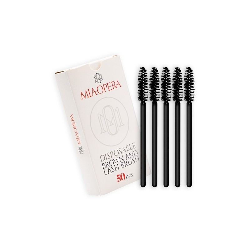 Miaopera Black Brow And Lash Brush 50pcs