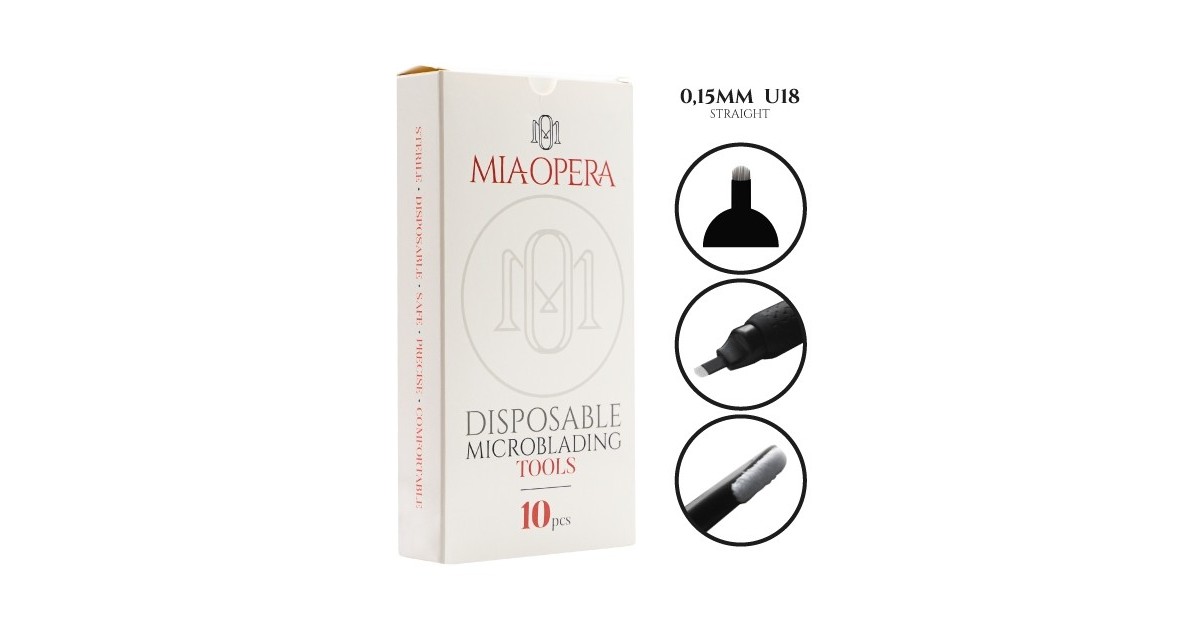 Miaopera Disposable Microblading Tools 10pcs - 0,15mm U18 Straight