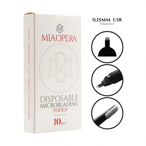 Miaopera Disposable Microblading Tools 10pcs - 0,15mm U18 Straight