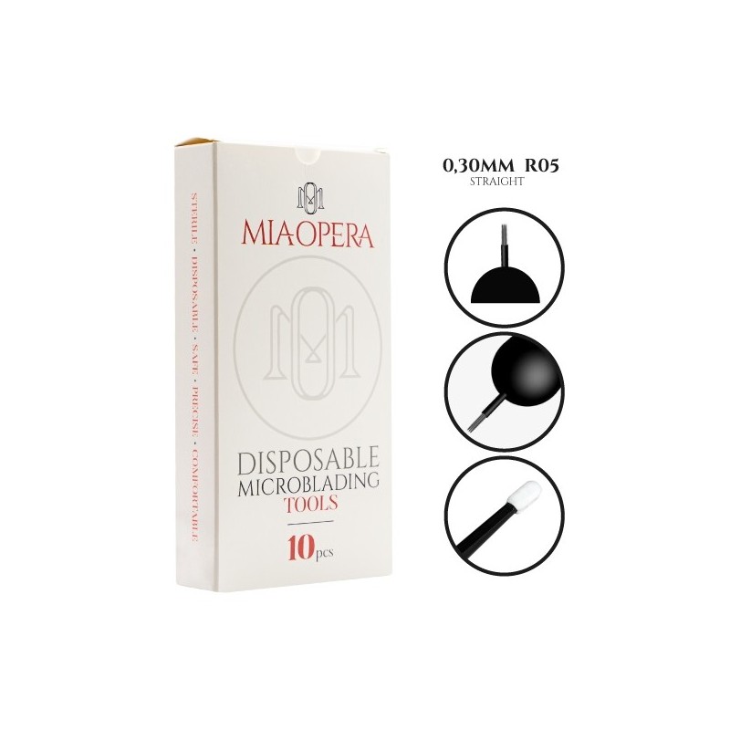 Miaopera Disposable Microblading Tools 10pcs - 0,30mm R05 Straight