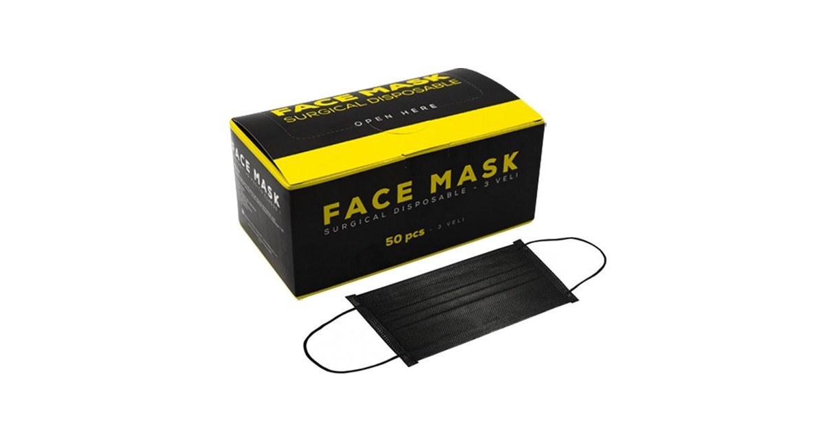 Bodysupply Black Face Mask 50pcs Bodysupply Black Face Mask 50pcs