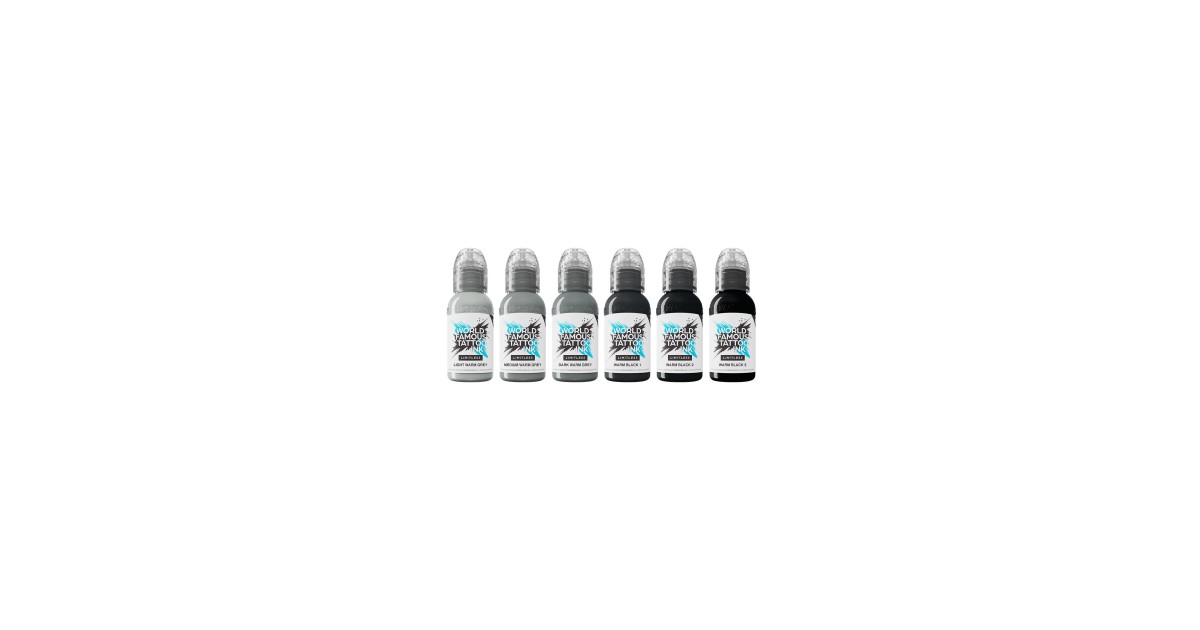 World Famous Limitless 6x30ml - Shades of Grey - Warm Grey Pastel Set