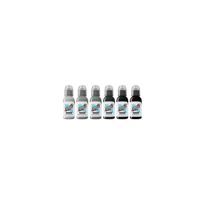 World Famous Limitless 6x30ml - Shades of Grey - Warm Grey Pastel Set