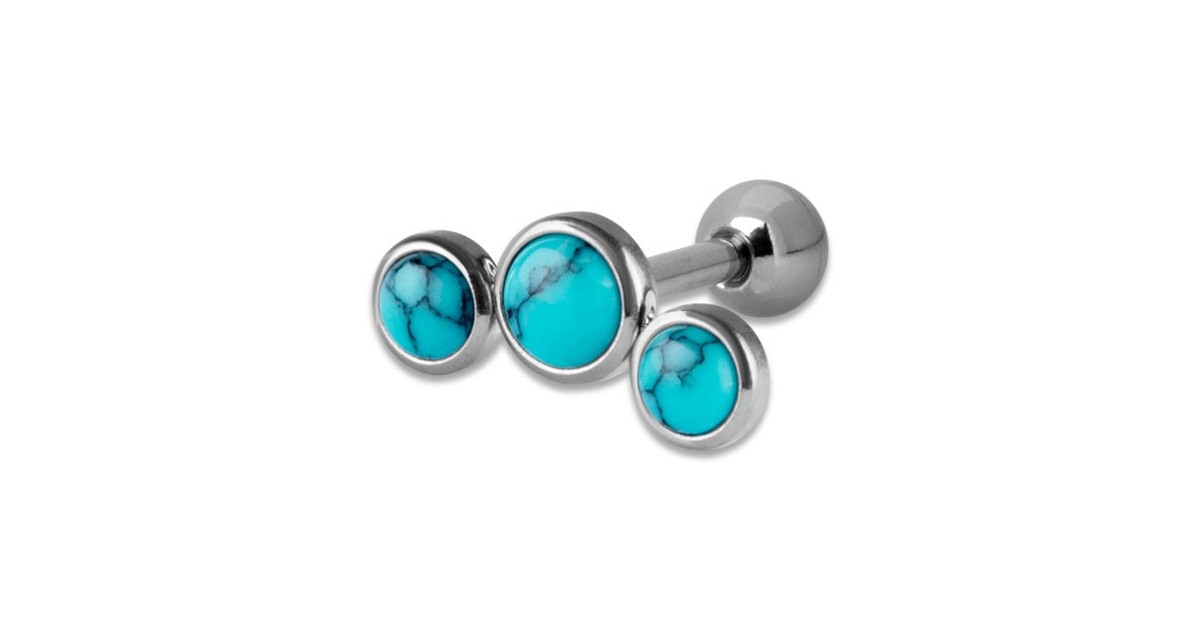 Helix Turquoise Flat Disc Stones 1,2x6mm 3-4-3