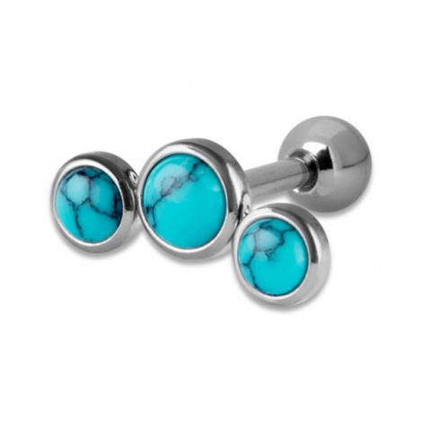 Helix Turquoise Flat Disc Stones 1,2x6mm 3-4-3