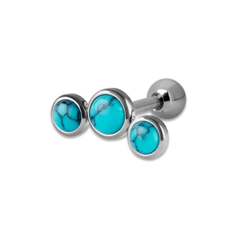 Helix Turquoise Flat Disc Stones 1,2x6mm 3-4-3