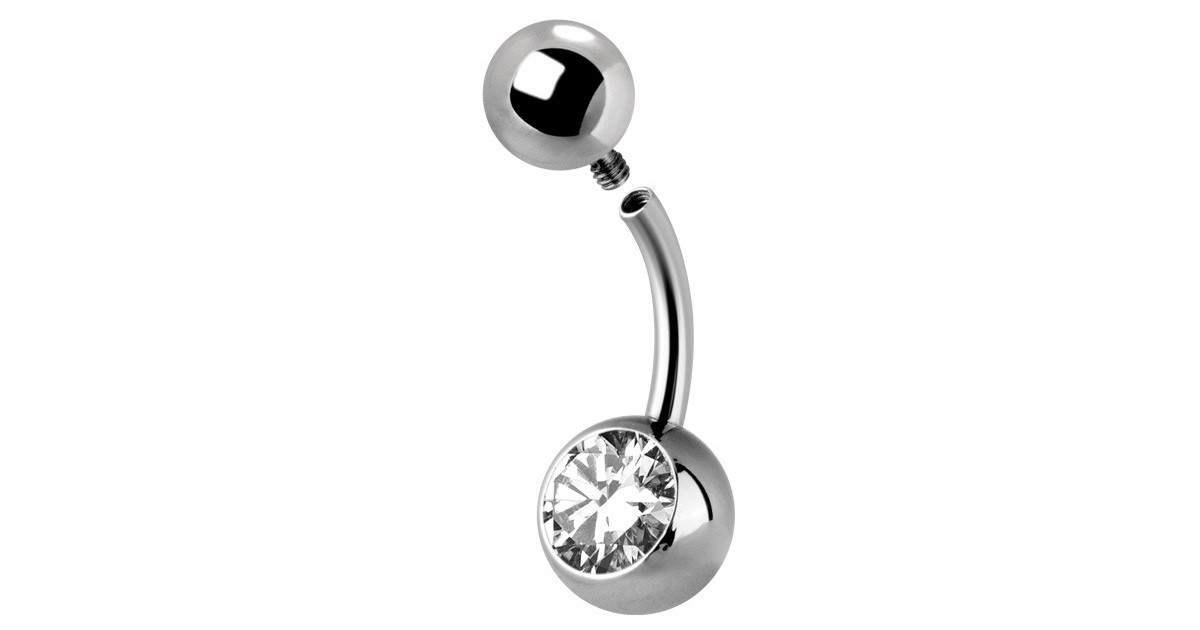 Titanium Jewelled Internal Banana Titanium Jewelled Internal Banana