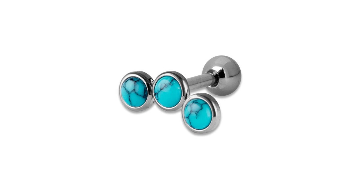 Helix Turquoise Flat Disc Stones 1,2x6mm 3-3-3