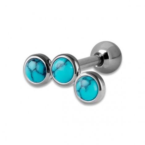 Helix Turquoise Flat Disc Stones 1,2x6mm 3-3-3