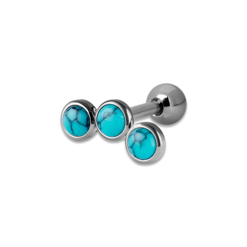 Helix Turquoise Flat Disc Stones 1,2x6mm 3-3-3