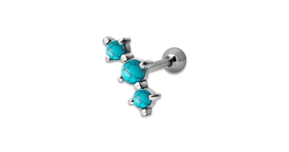 Helix Turquoise 3 Stones 1,2x6mm