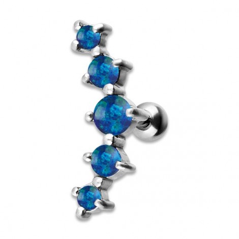 Jewelled 5 Helix Barbell 2/2.5/3/2.5/2