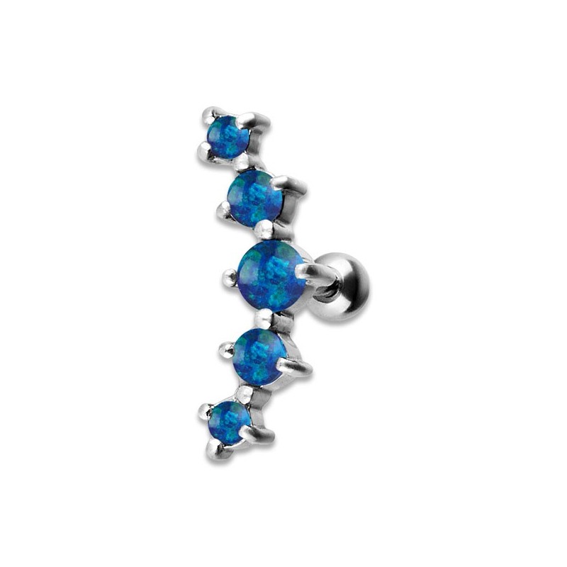 Jewelled 5 Helix Barbell 2/2.5/3/2.5/2