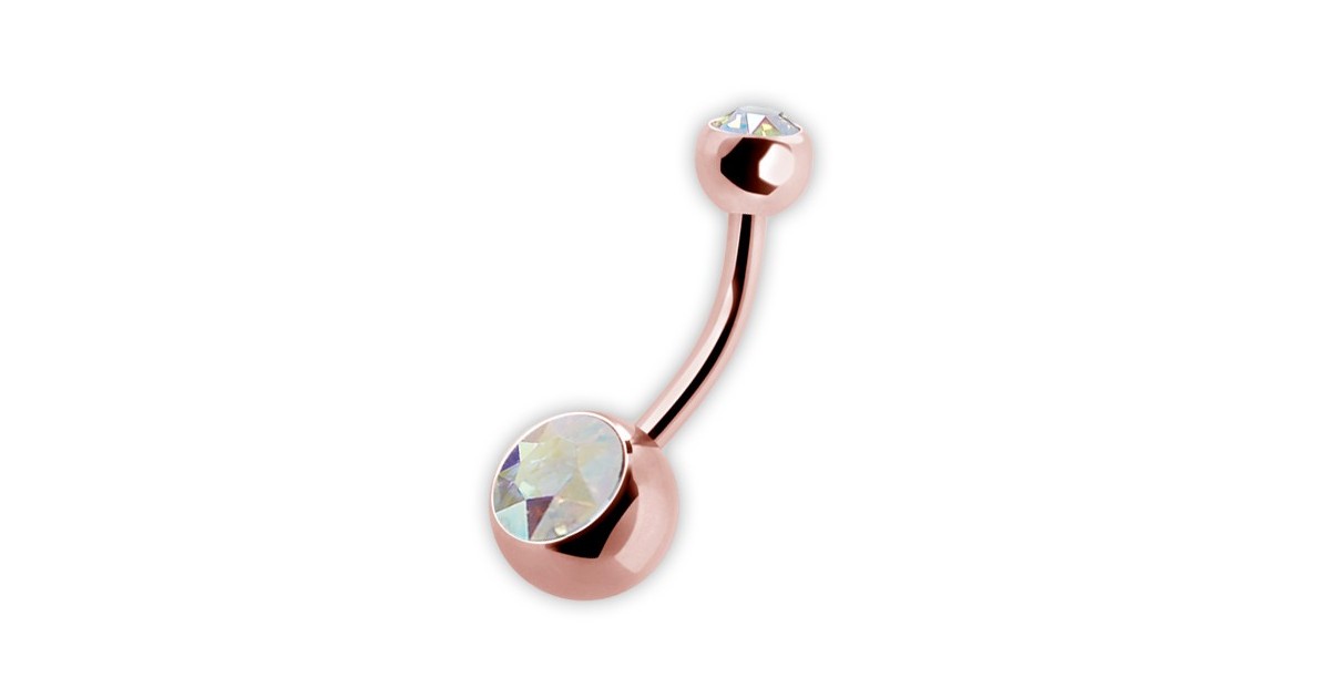 Rg 316 8mm Double Jewel Navel Barbells Rg 316 8mm Double Jewel Navel Barbells