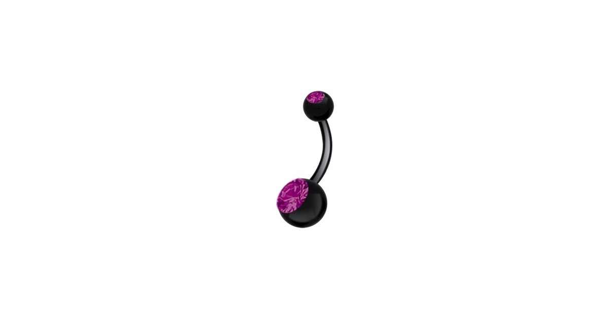 Bk 316 8mm Double Jewel Navel Barbells Bk 316 8mm Double Jewel Navel Barbells