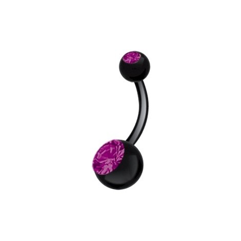 Bk 316 8mm Double Jewel Navel Barbells