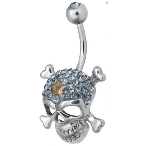 Ce Titanium Crystal Crossbone Skull