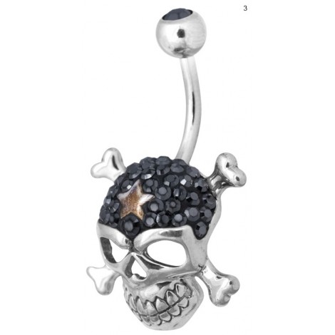 Ce Titanium Crystal Crossbone Skull