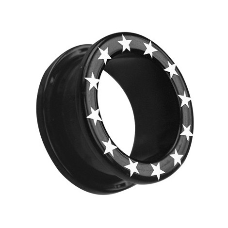 Uv Flesh Tunnels Black W/star