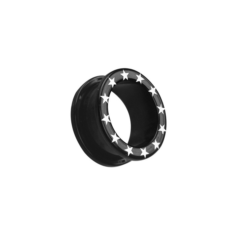 Uv Flesh Tunnels Black W/star