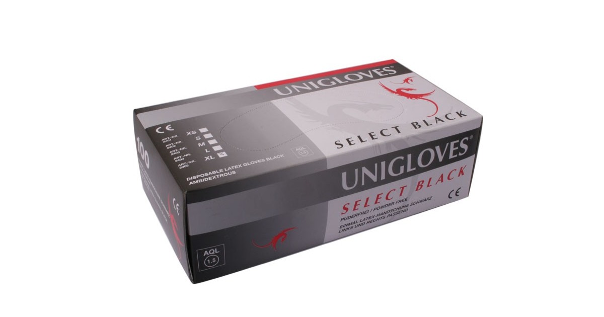 Unigloves Black Gloves 100pcs Unigloves Black Gloves 100pcs