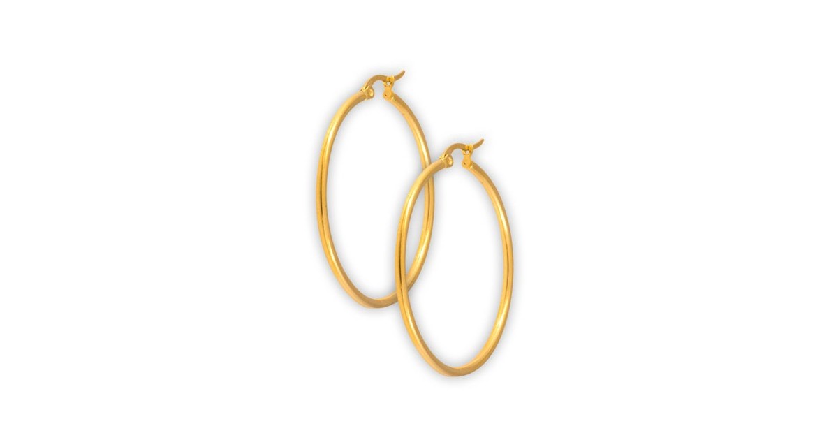 Gd 316 Round Hoop Earrings (2mm) Gd 316 Round Hoop Earrings (2mm)