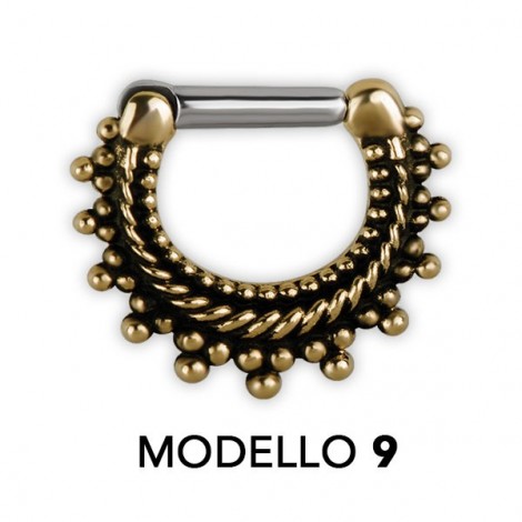 Tribal Brass Septum Clickers Modello 9