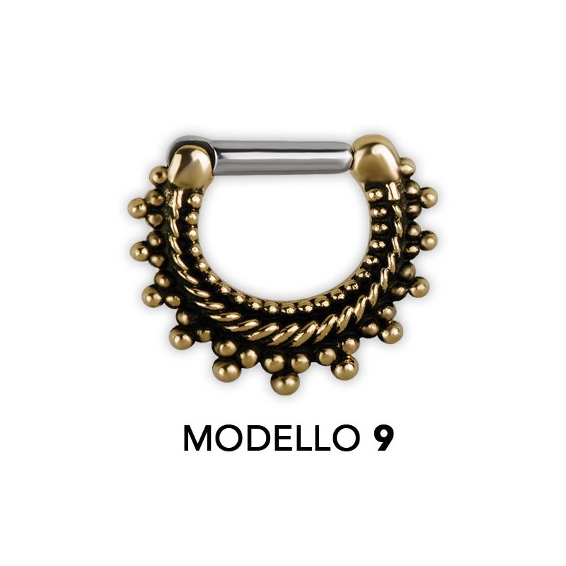 Tribal Brass Septum Clickers Modello 9