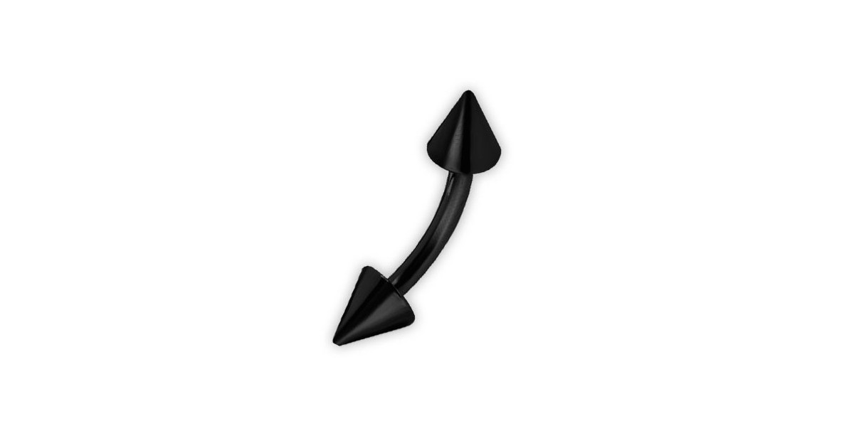 Bk 316 Curved Eyebrow Barbells W/cones Bk 316 Curved Eyebrow Barbells W/cones
