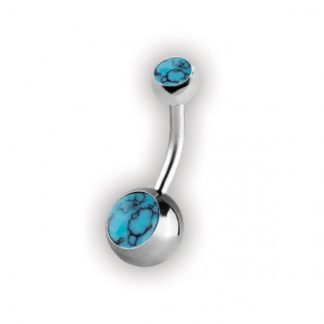 8mm Double Turquoise Stone Navel Bananas