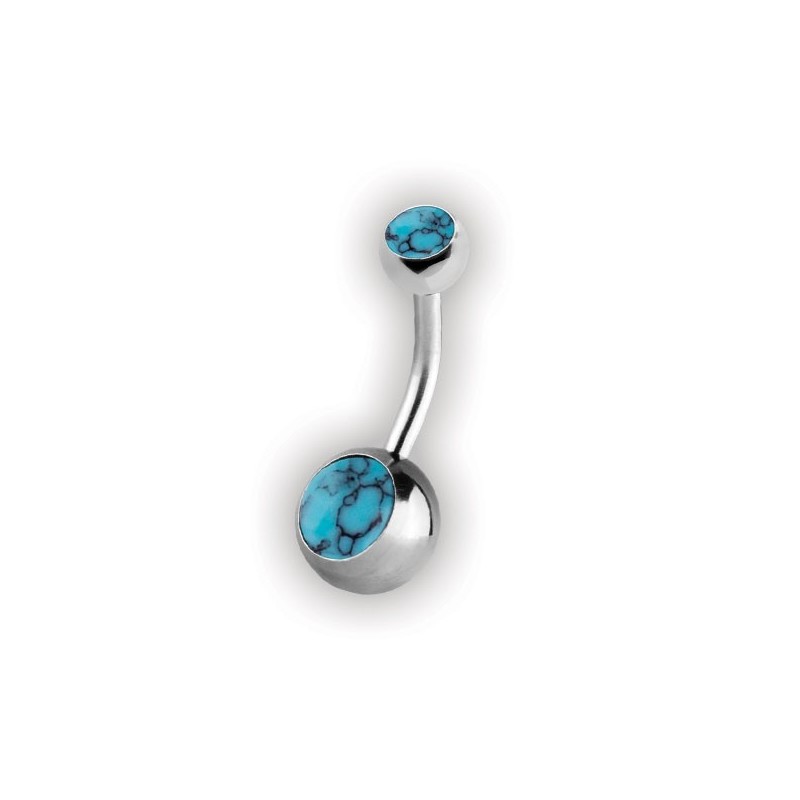 8mm Double Turquoise Stone Navel Bananas