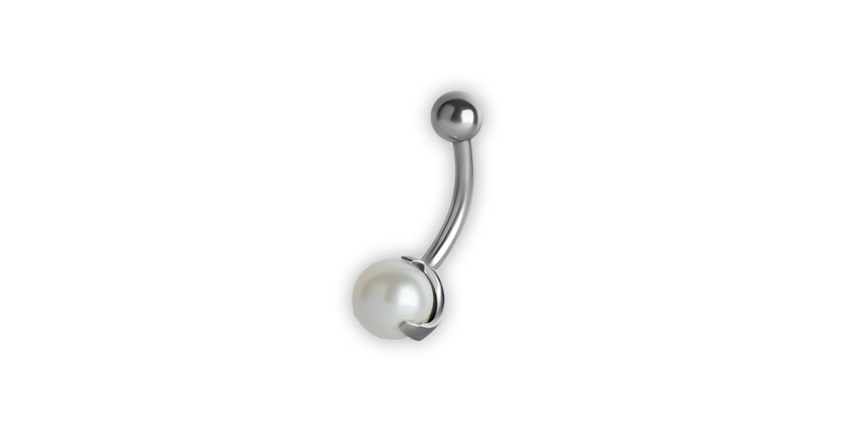 6mm Embedded Pearl Navel Bananabells 6mm Embedded Pearl Navel Bananabells