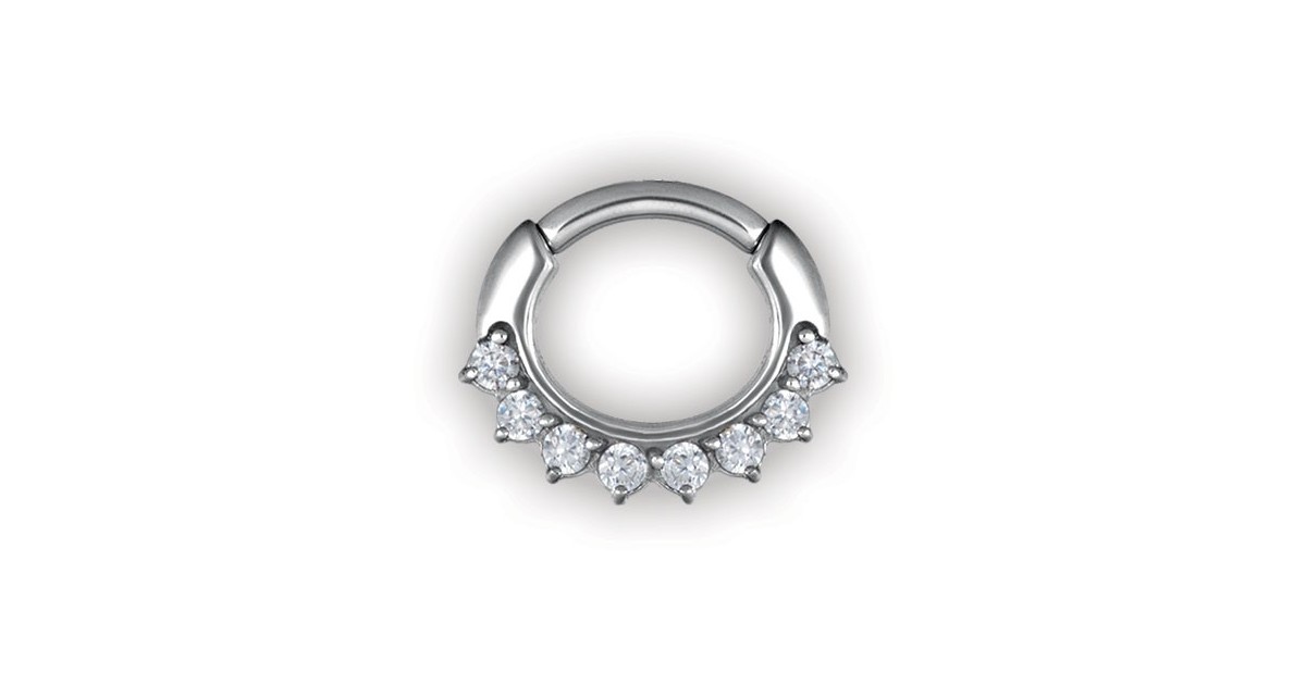 Steel Jewelled Curved Bar Septum Clickers Steel Jewelled Curved Bar Septum Clickers