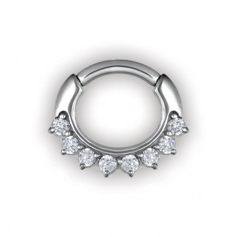 Steel Jewelled Curved Bar Septum Clickers