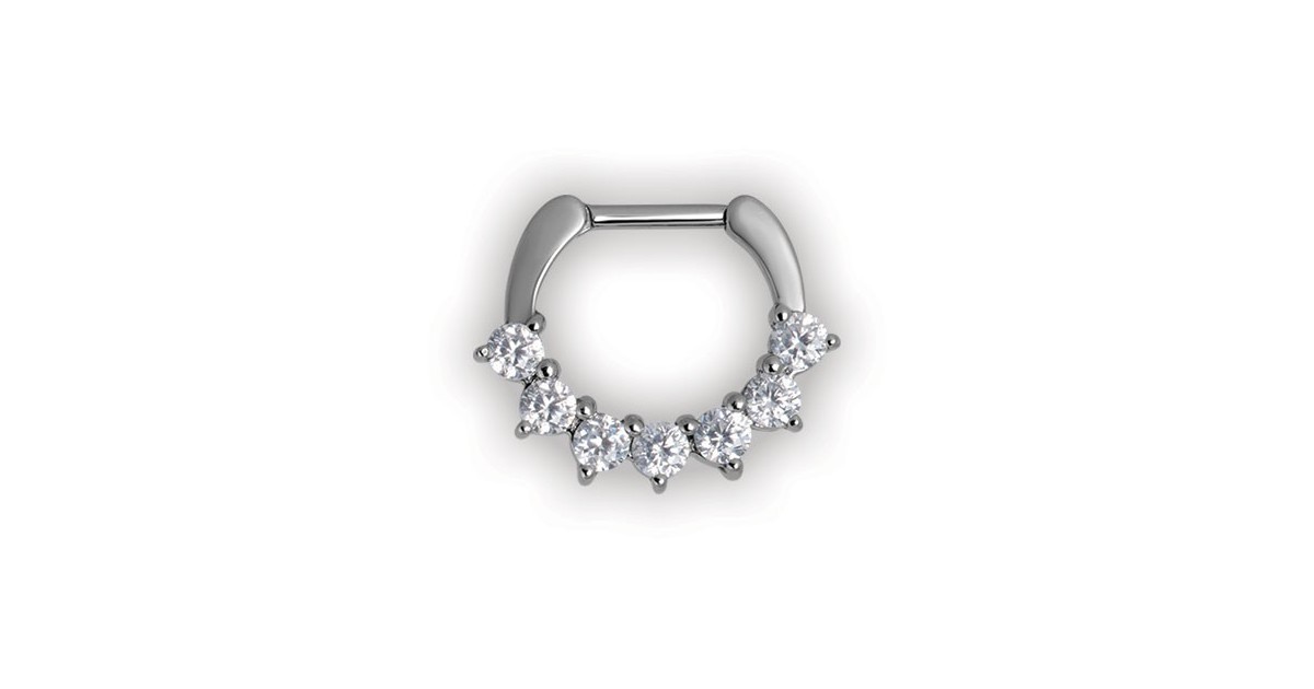 Steel Jewelled Septum Clickers Swarovski