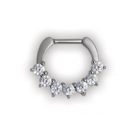 Steel Jewelled Septum Clickers Swarovski