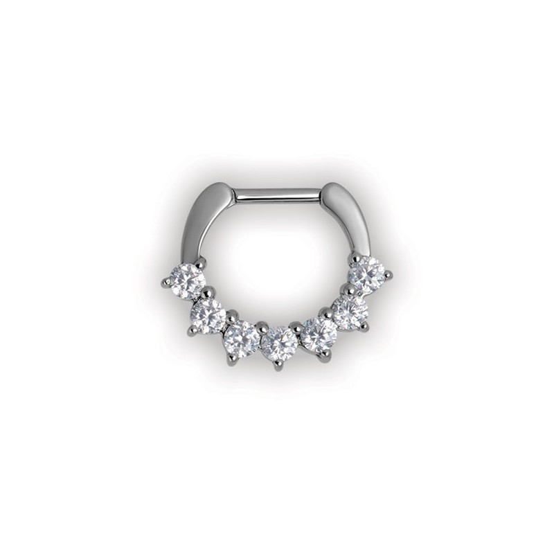 Steel Jewelled Septum Clickers Swarovski