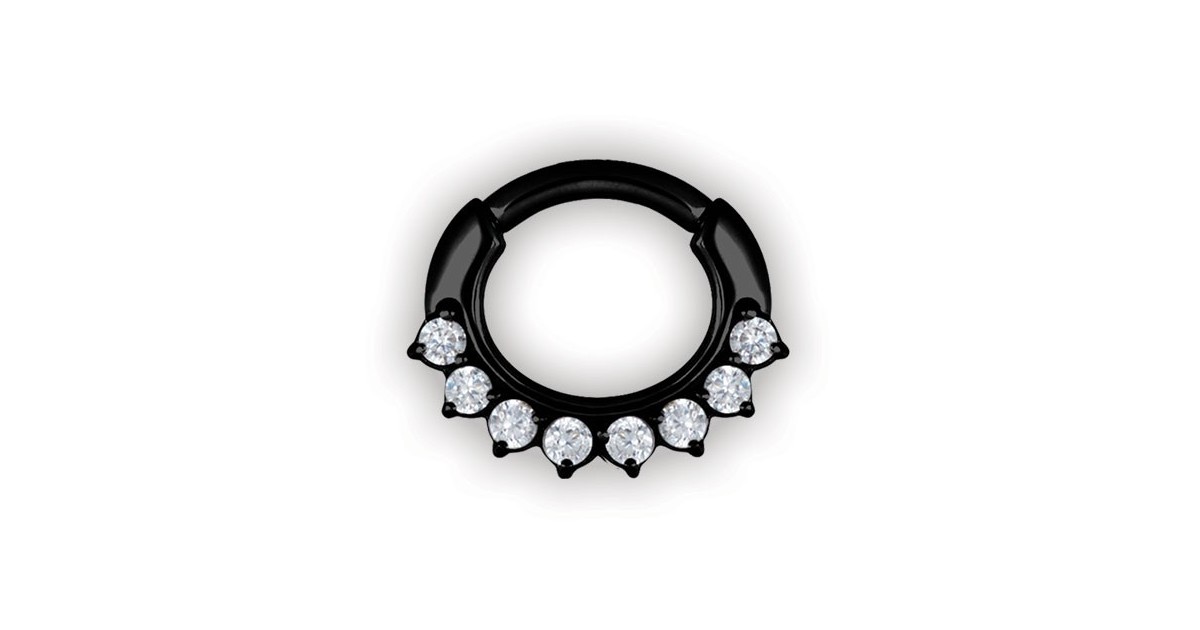 Bk 316 Steel Jewelled Curved Bar Septum Clickers