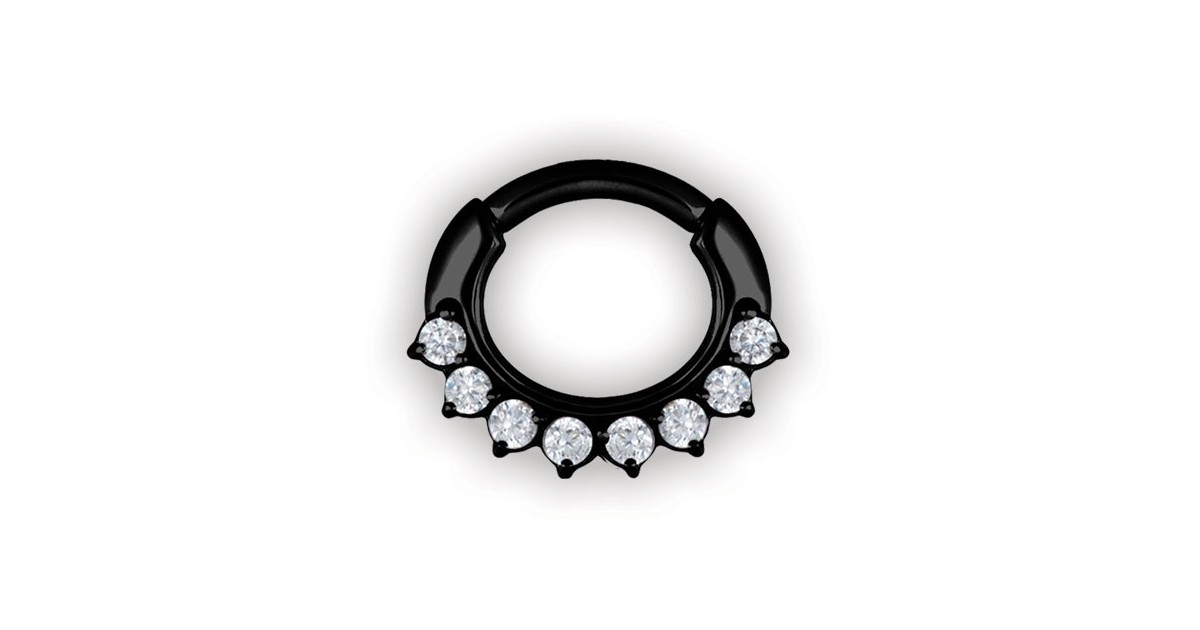 Bk 316 Steel Jewelled Curved Bar Septum Clickers Bk 316 Steel Jewelled Curved Bar Septum Clickers