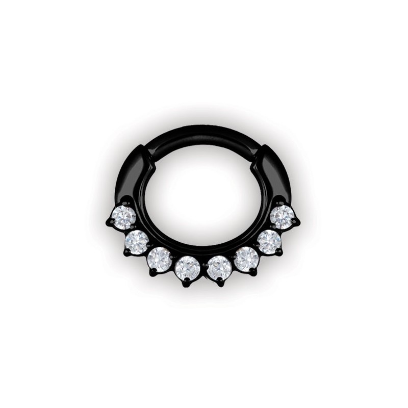 Bk 316 Steel Jewelled Curved Bar Septum Clickers