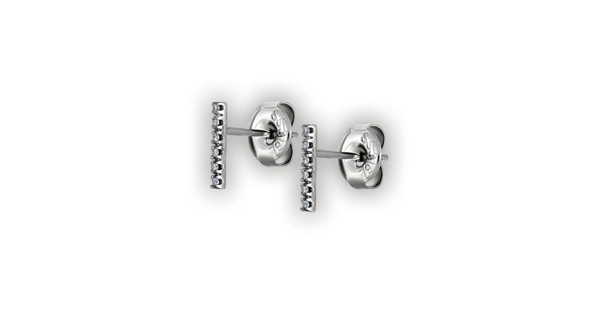Long Bar Studs W/ Micropave Setting Wh