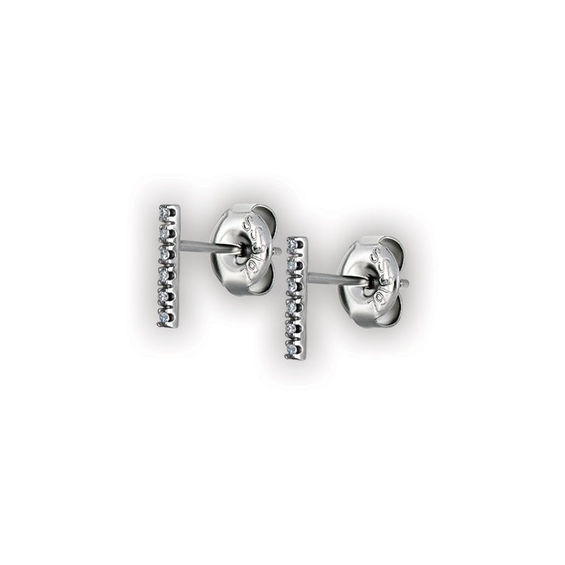 Long Bar Studs W/ Micropave Setting Wh