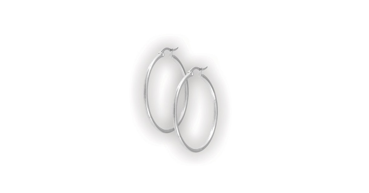 Steel Round Hoop Earrings (2mm)
