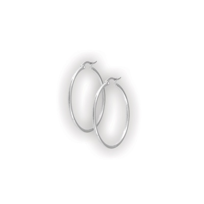 Steel Round Hoop Earrings (2mm)