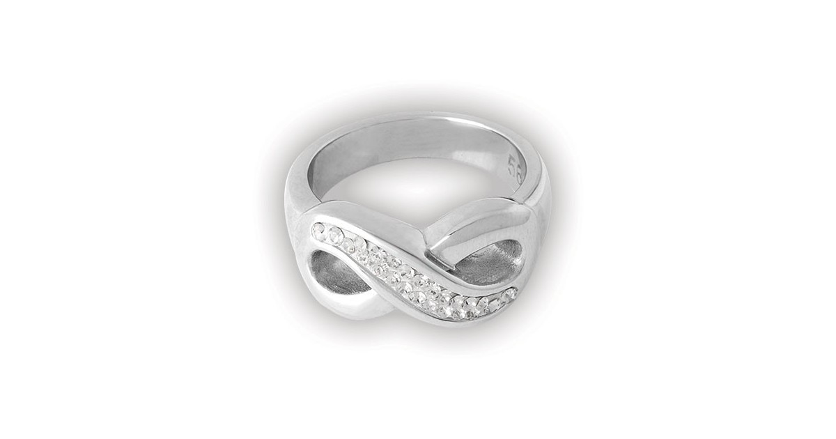 Steel Crystal Infinity Ring