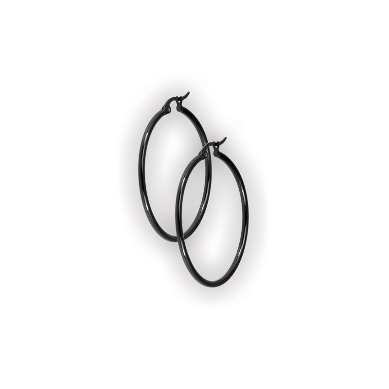 Bk 316 Steel Round Hoop Earrings (2mm)