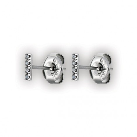 Short Bar Studs W/ Micropave Setting Wh