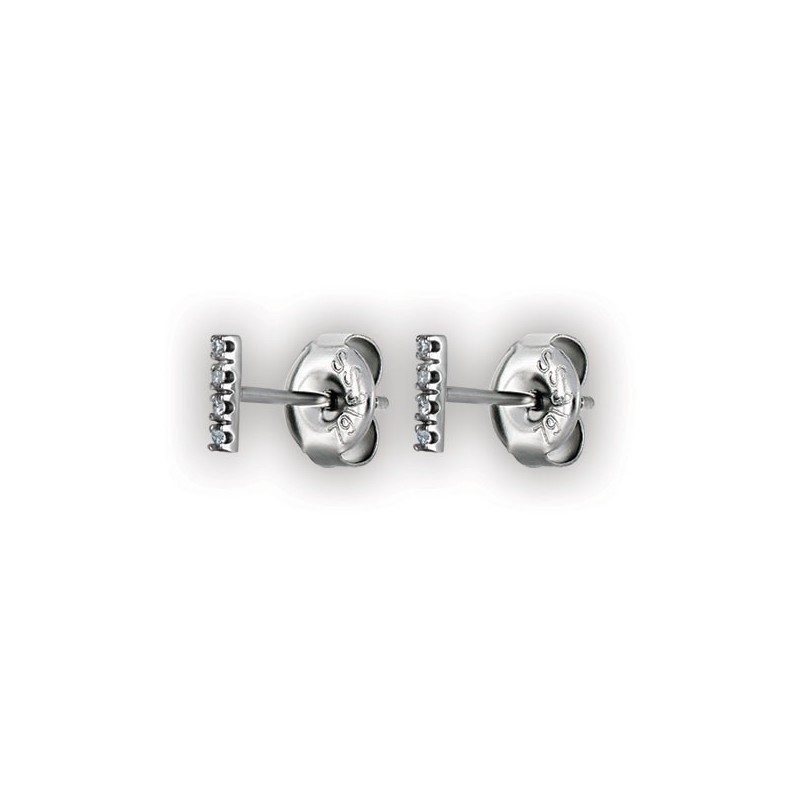 Short Bar Studs W/ Micropave Setting Wh